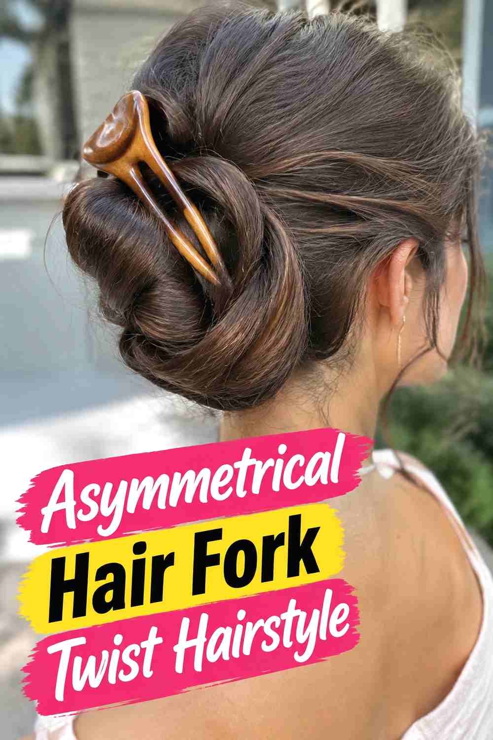 4. Asymmetrical Hair Fork Twist Hairstyle