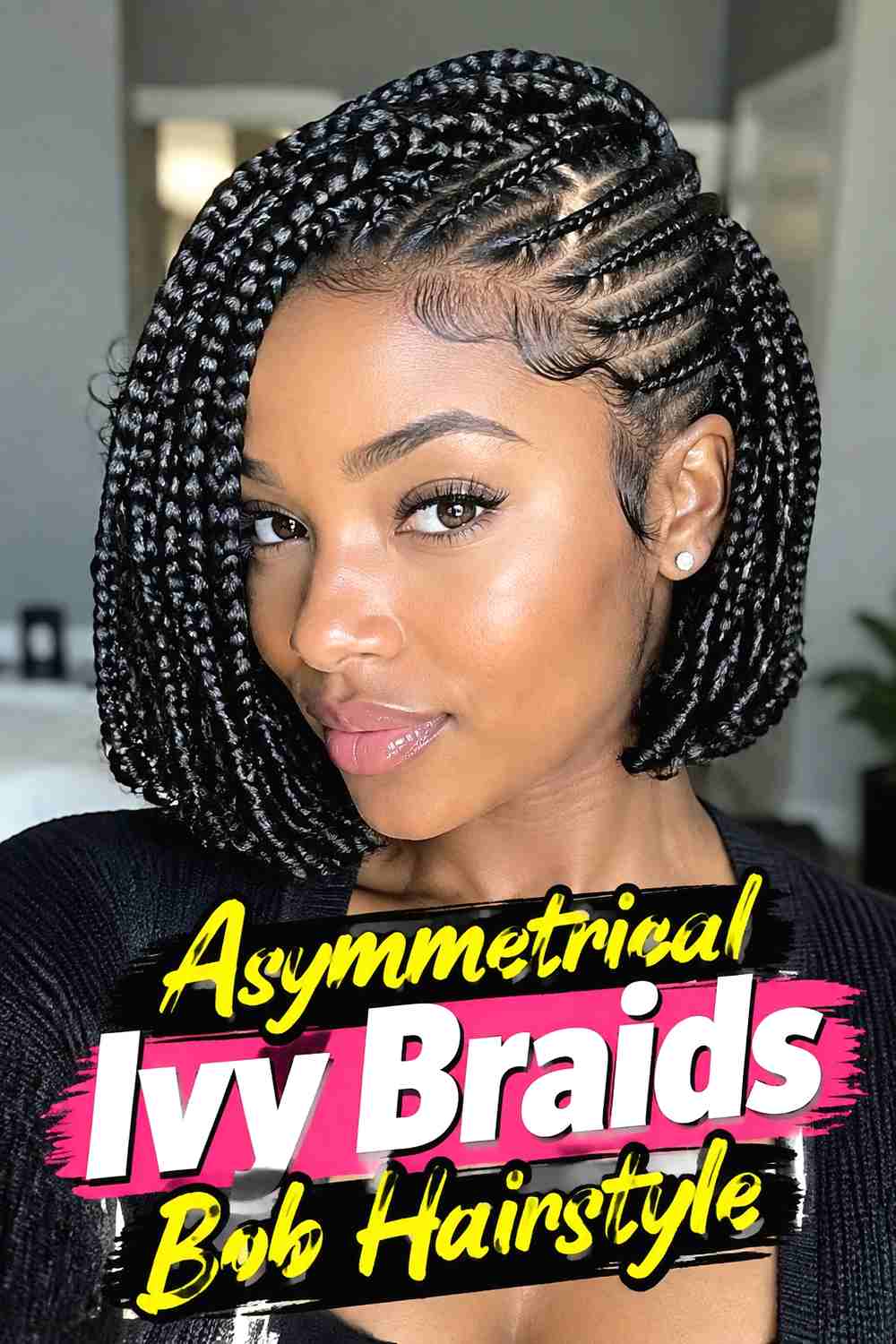 8. Asymmetrical Ivy Braids Bob Hairstyle