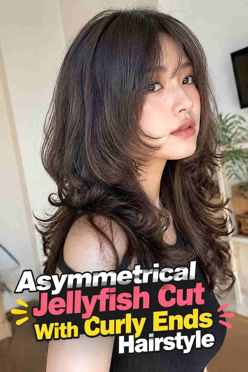 11. Asymmetrical Jellyfish Cut With Curly Ends Hairstyle