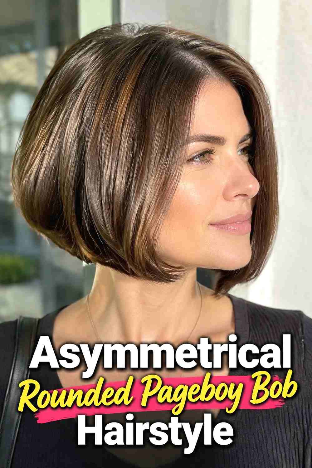11. Asymmetrical Rounded Pageboy Bob Hairstyle