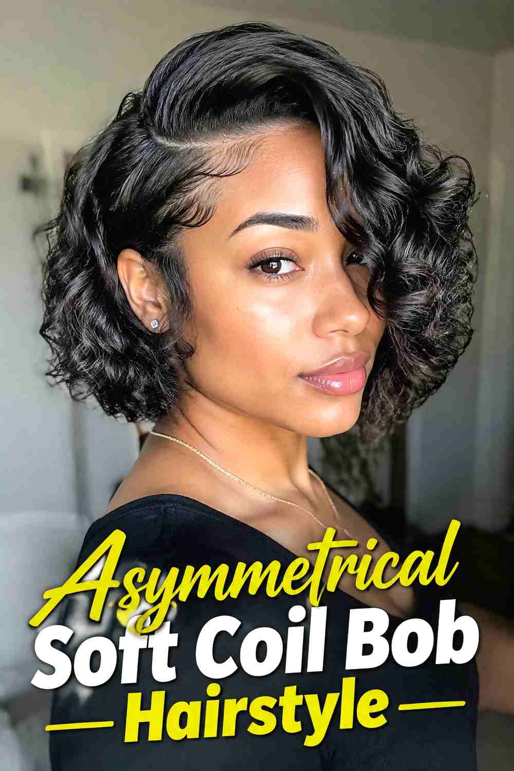 13. Asymmetrical Soft Coil Bob Hairstyle
