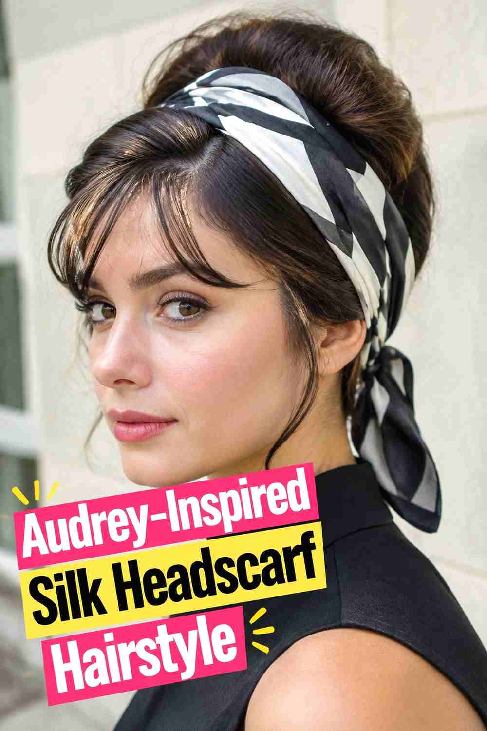 5. Audrey Inspired Silk Headscarf Hairstyle
