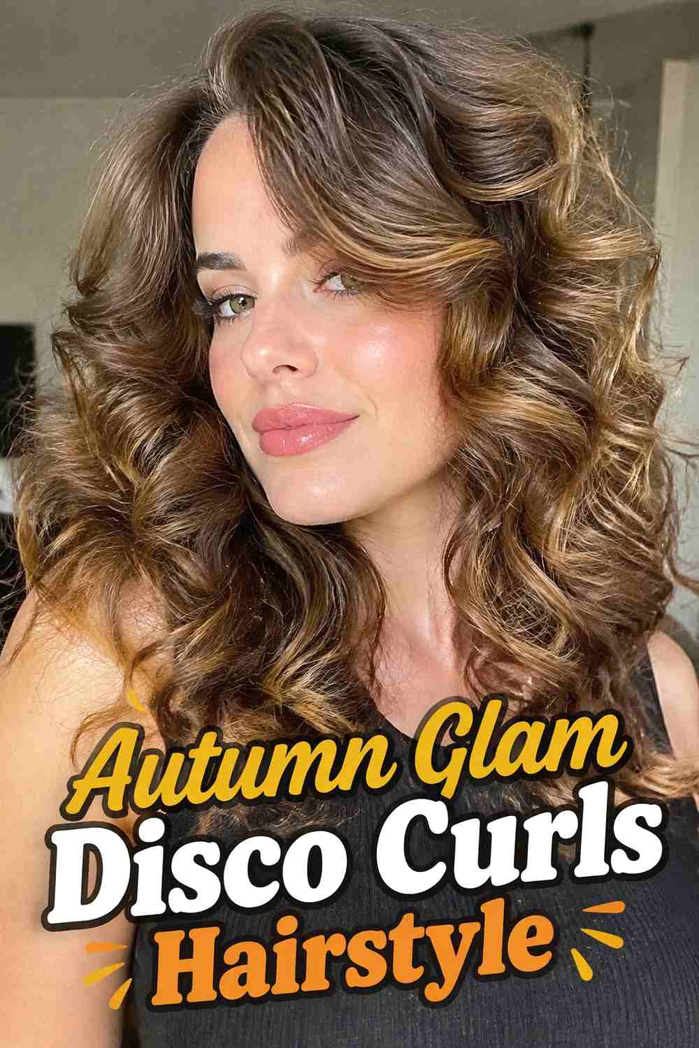 20. Autumn Glam Disco Curls Hairstyle