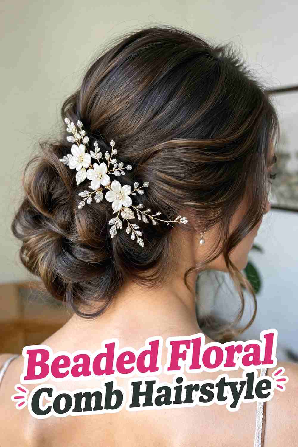 5. Beaded Floral Comb Hairstyle