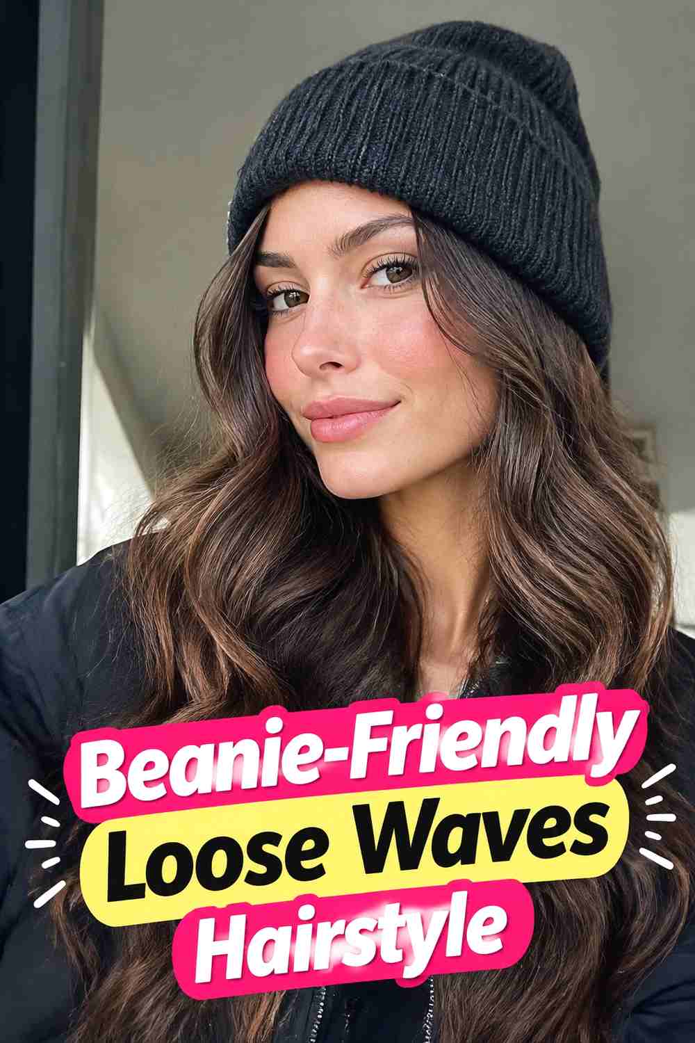 11. Beanie Friendly Loose Waves Hairstyle