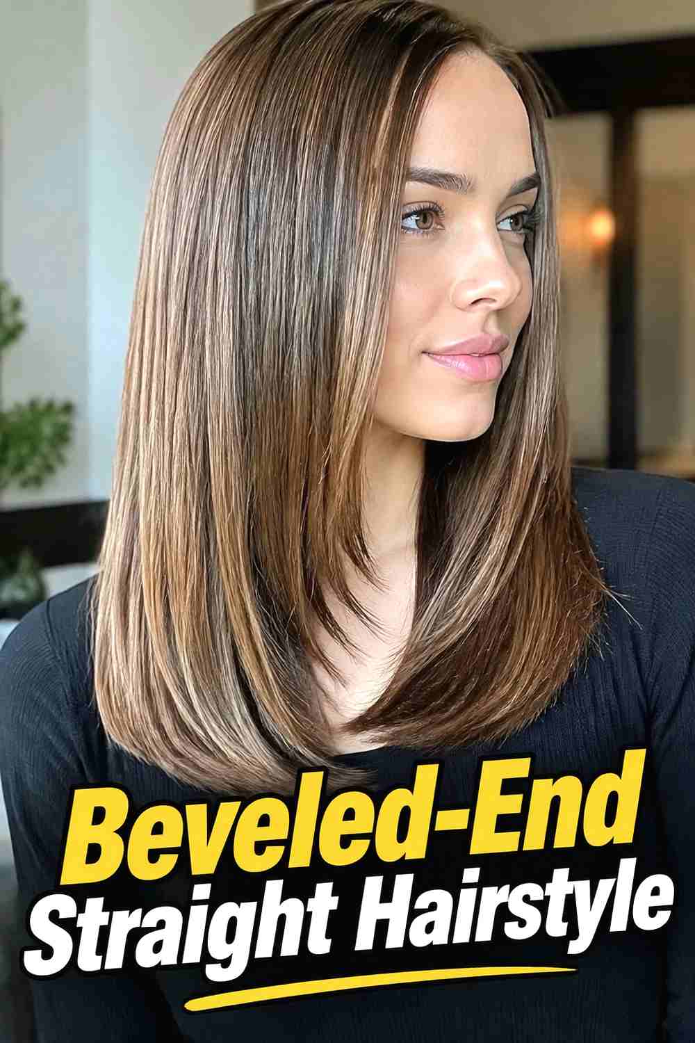 11. Beveled End Straight Hairstyle