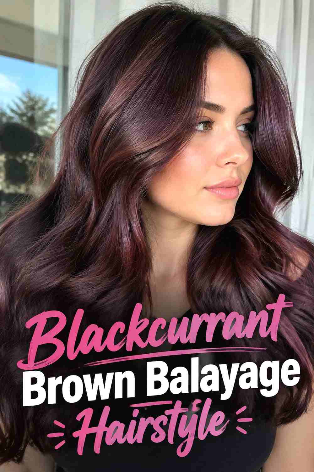 1. Blackcurrant Brown Balayage Hairstyle