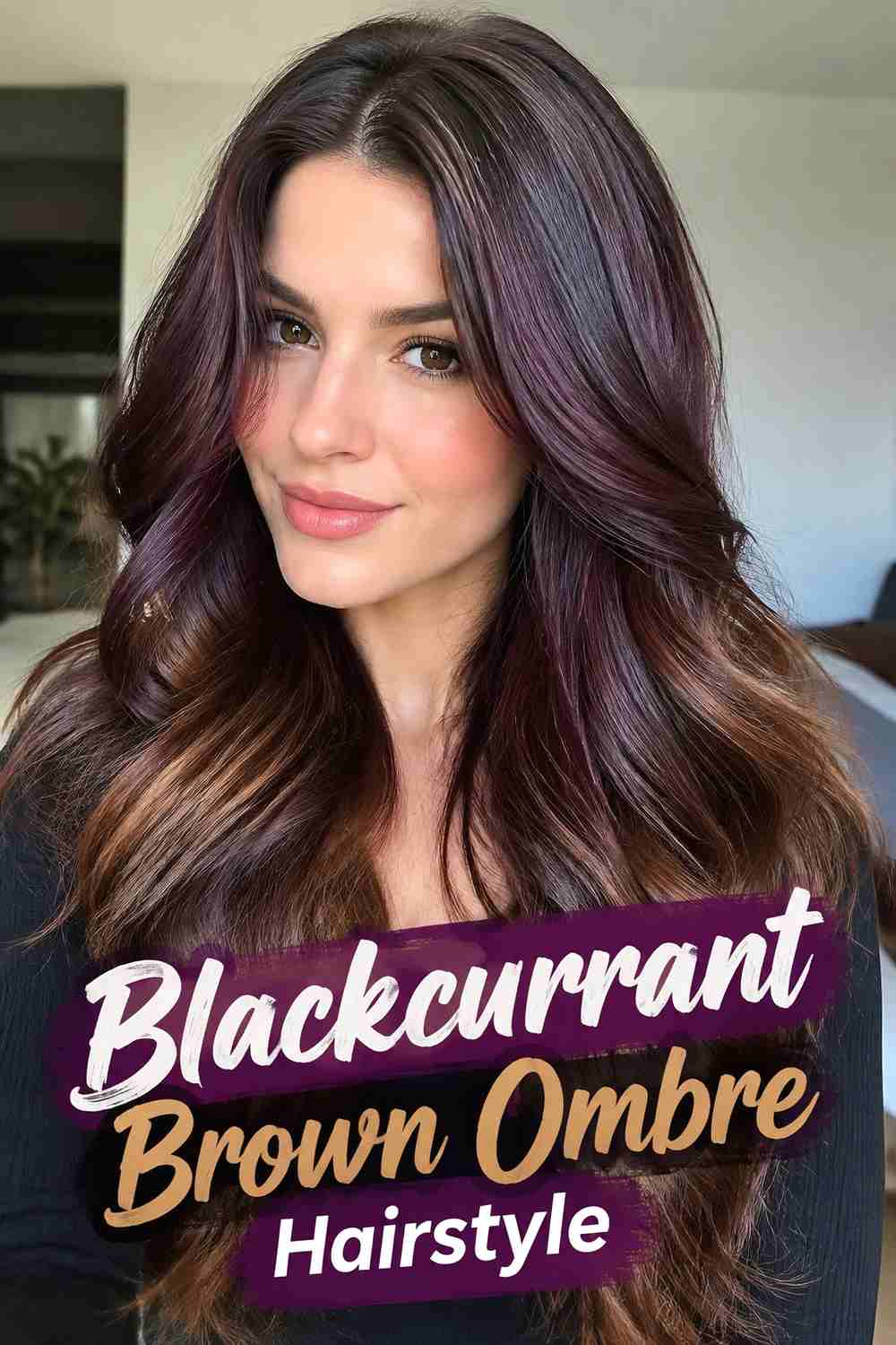 11. Blackcurrant Brown Ombre Hairstyle