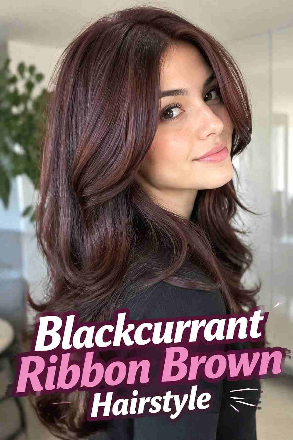12. Blackcurrant Ribbon Brown Hairstyle