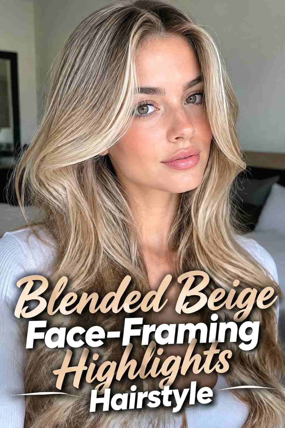 15. Blended Beige Face Framing Highlights Hairstyle