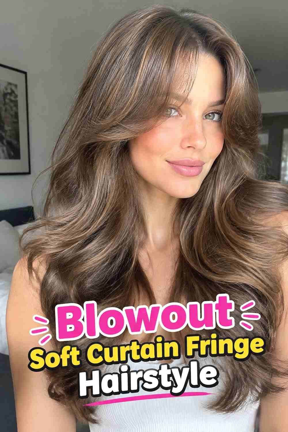 8. Blowout Soft Curtain Fringe Hairstyle