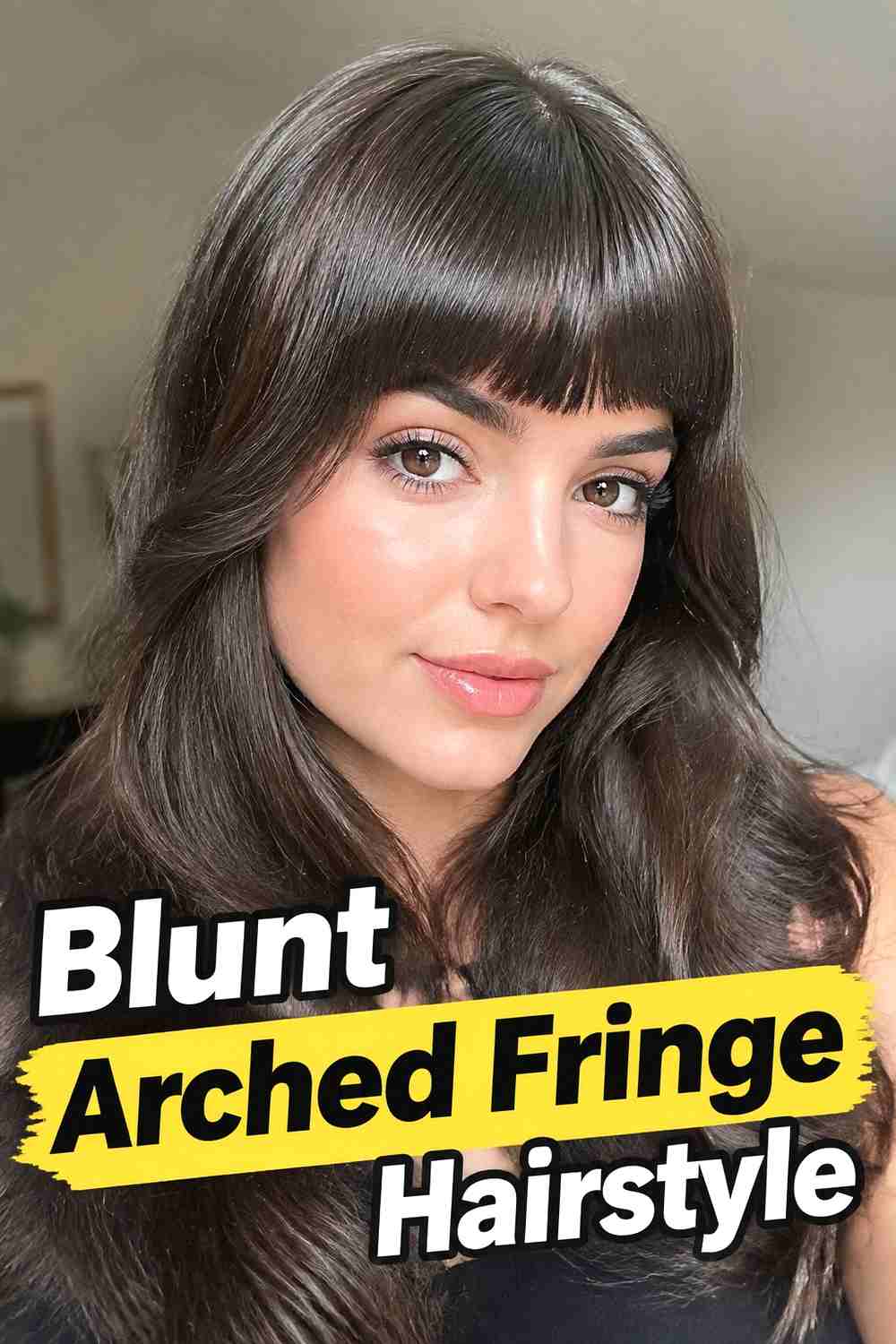 5. Blunt Arched Fringe Hairstyle