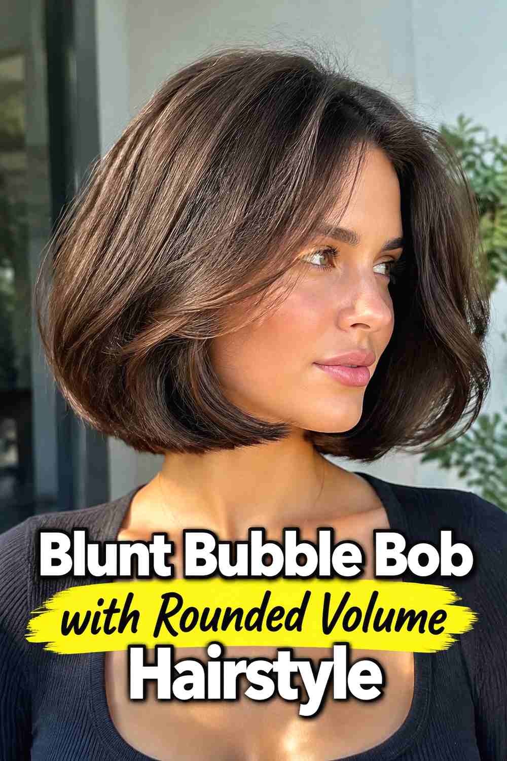 8. Blunt Bubble Bob With Rounded Volume Hairstyle