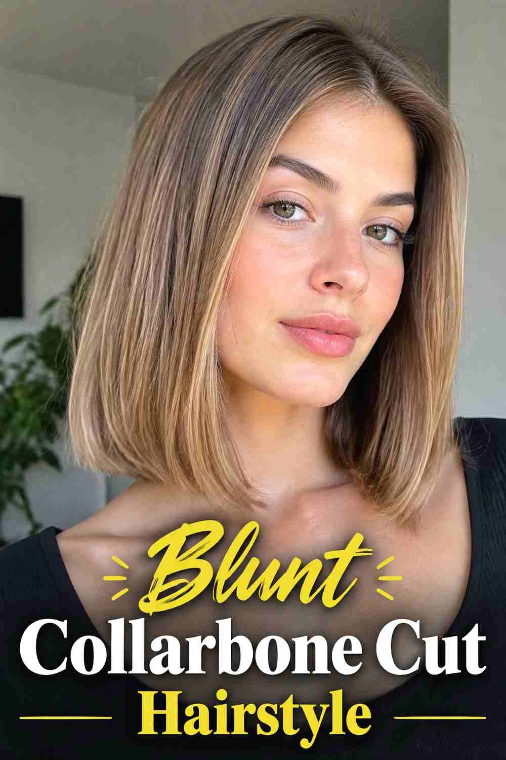 14. Blunt Collarbone Cut Hairstyle