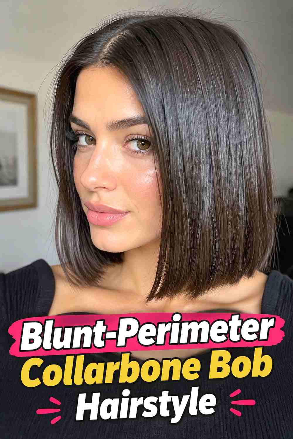 4. Blunt Perimeter Collarbone Bob Hairstyle
