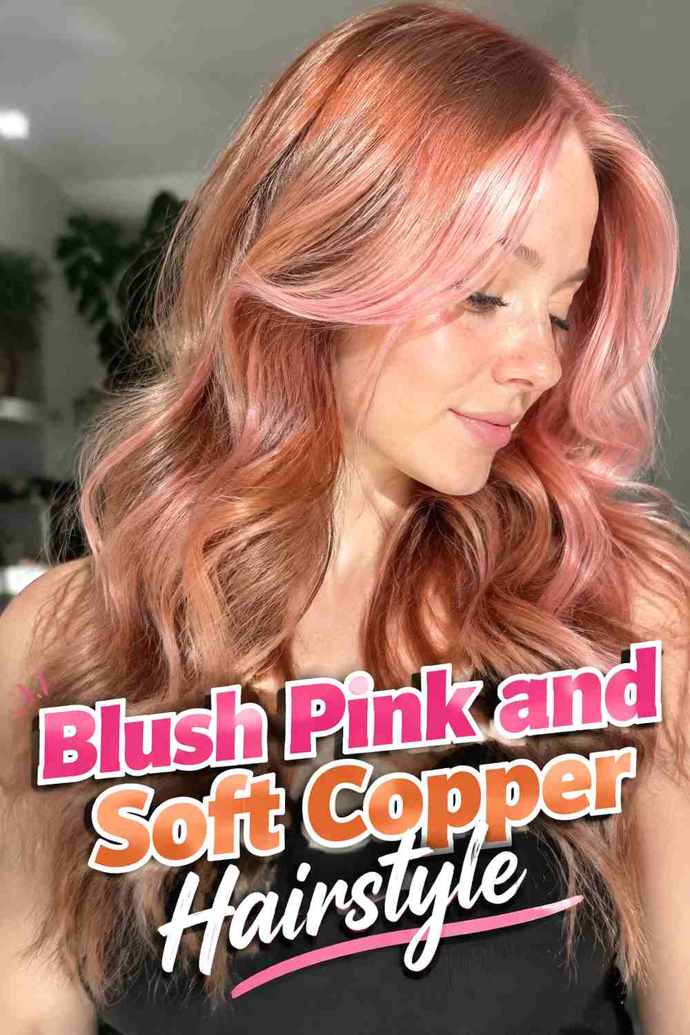2. Blush Pink And Soft Copper Hairstyle