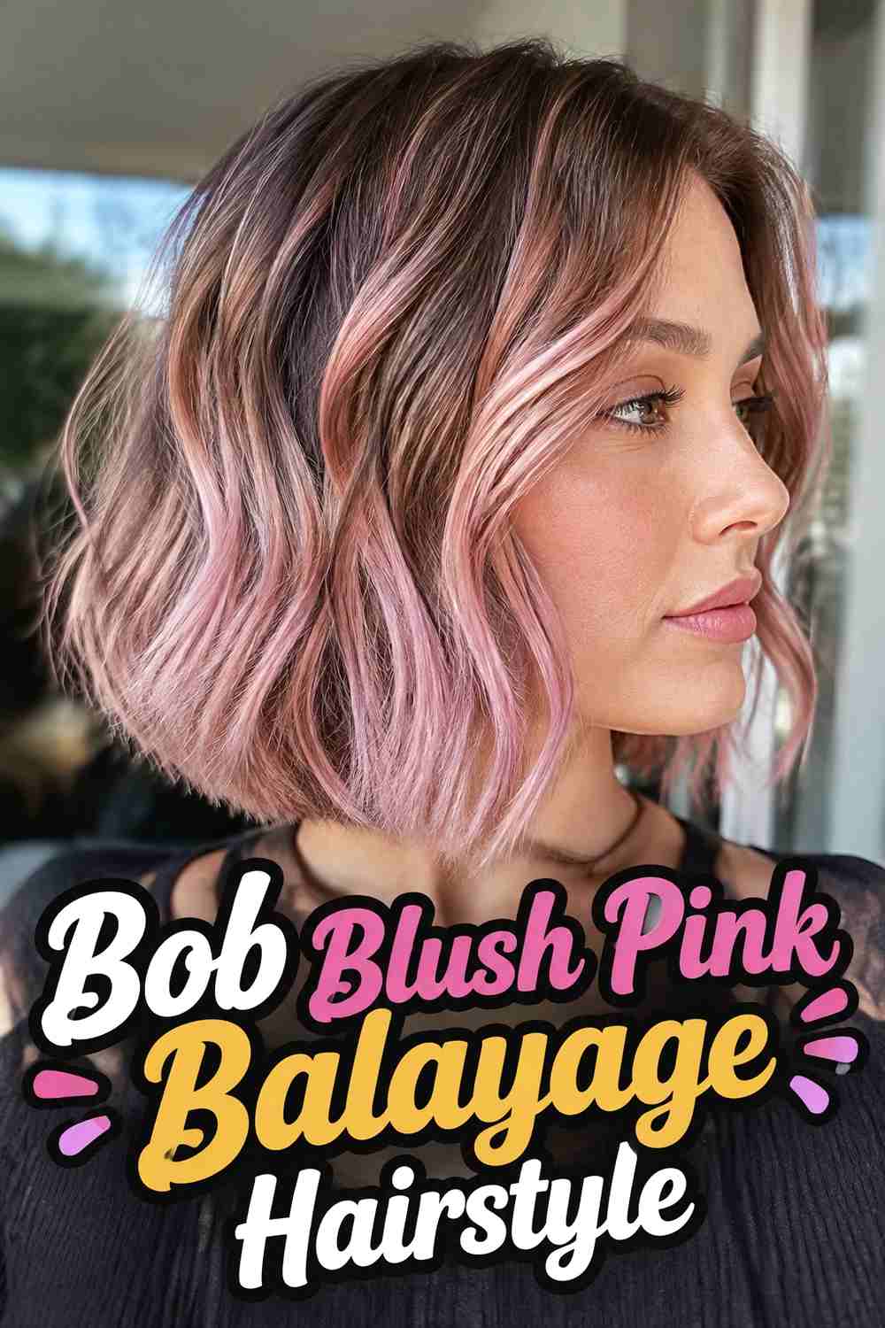 9. Bob Blush Pink Balayage Hairstyle