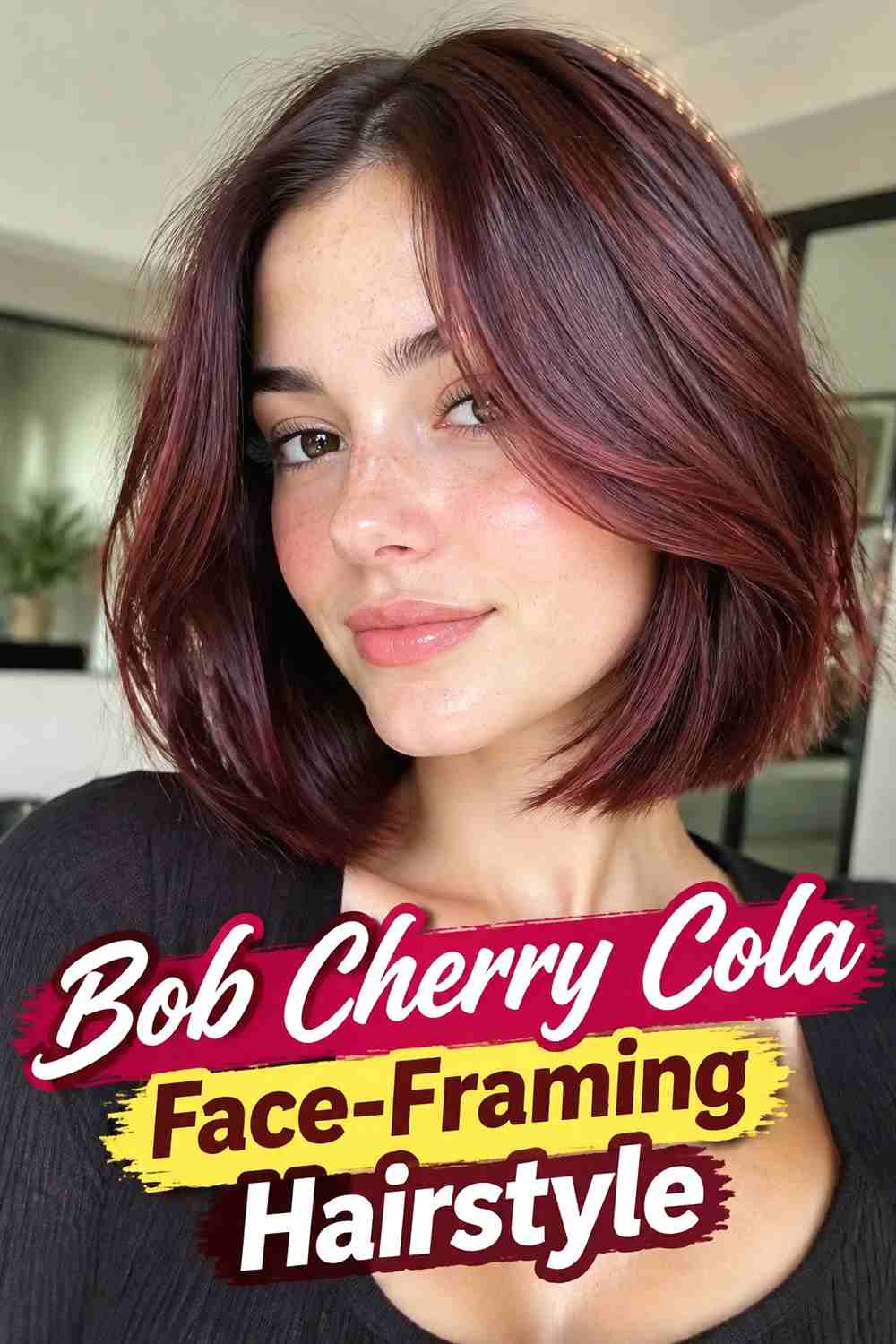 9. Bob Cherry Cola Face Framing Hairstyle