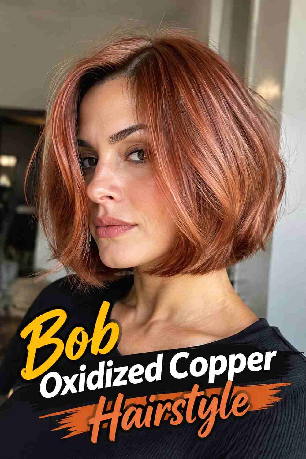 11. Bob Oxidized Copper Hairstyle