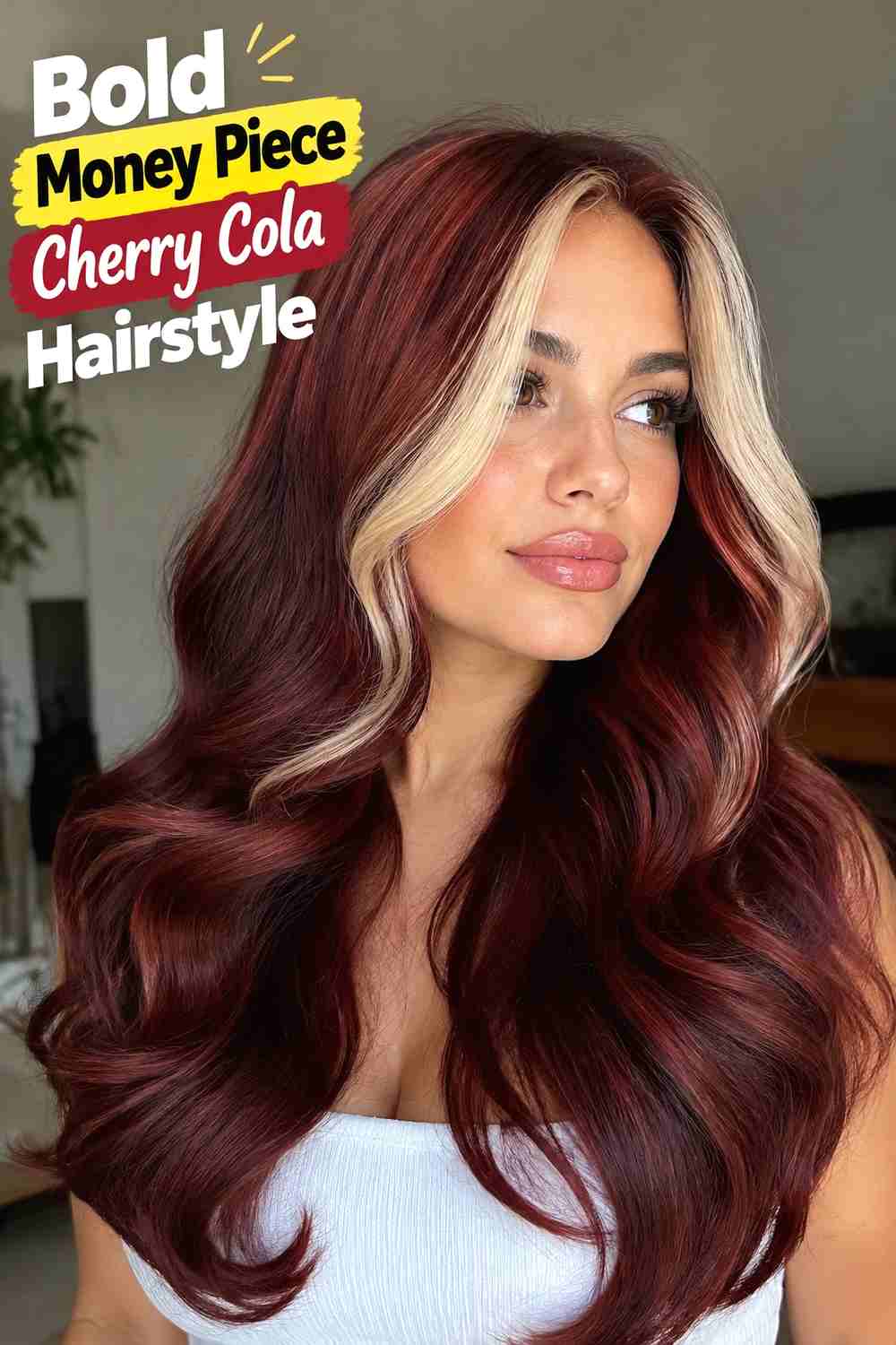 3. Bold Money Piece Cherry Cola Hairstyle