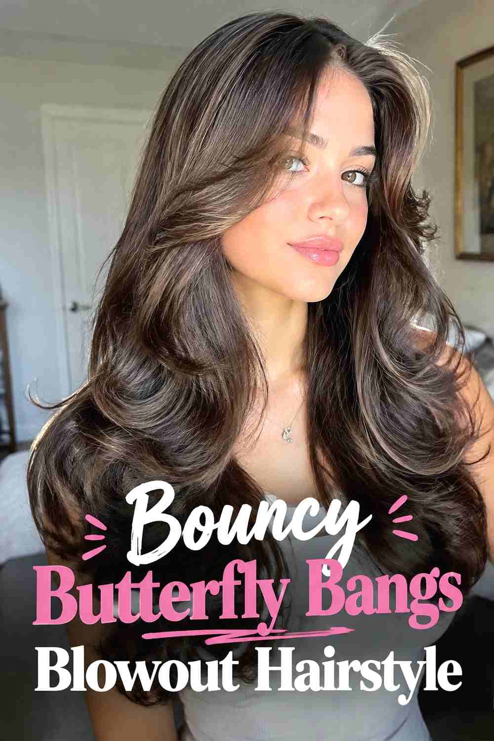 3. Bouncy Butterfly Bangs Blowout Hairstyle