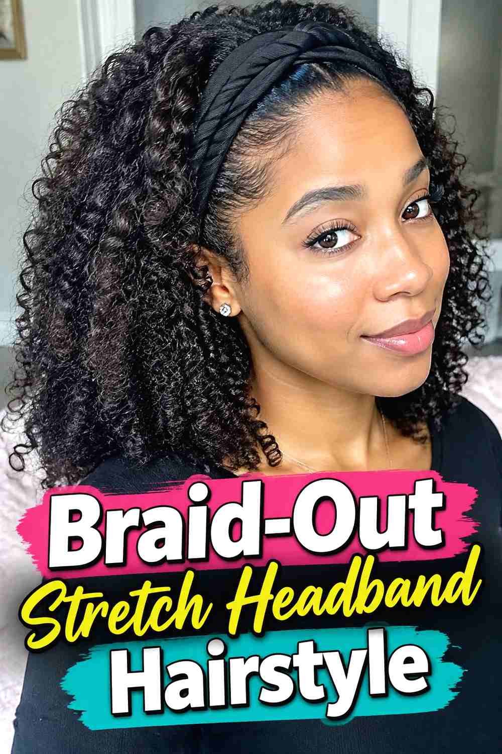 9. Braid Out Stretch Headband Hairstyle