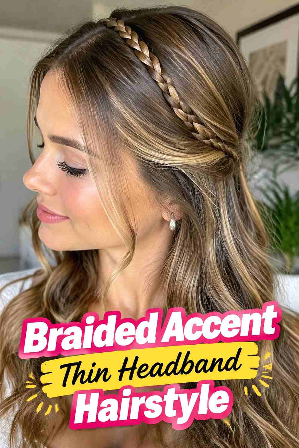 7. Braided Accent Thin Headband Hairstyle