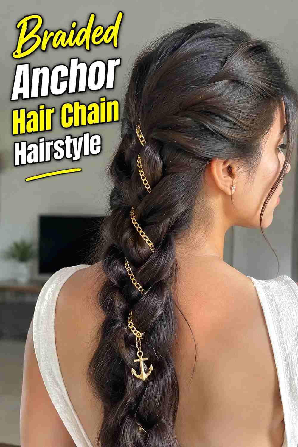 6. Braided Anchor Hair Chain Hairstyle