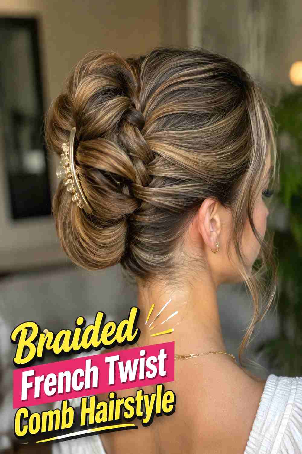 5. Braided French Twist Comb Hairstyle