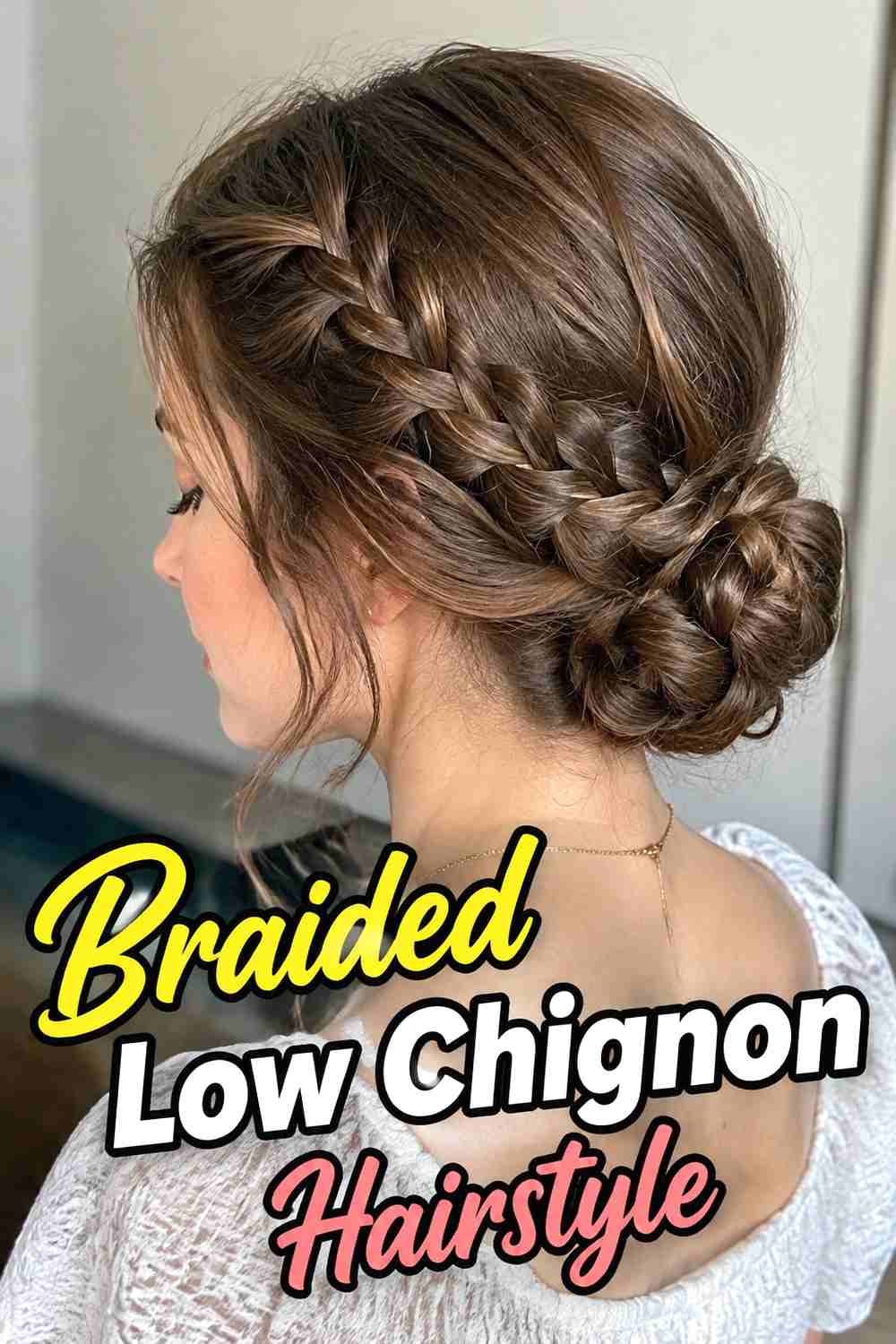 8. Braided Low Chignon Hairstyle