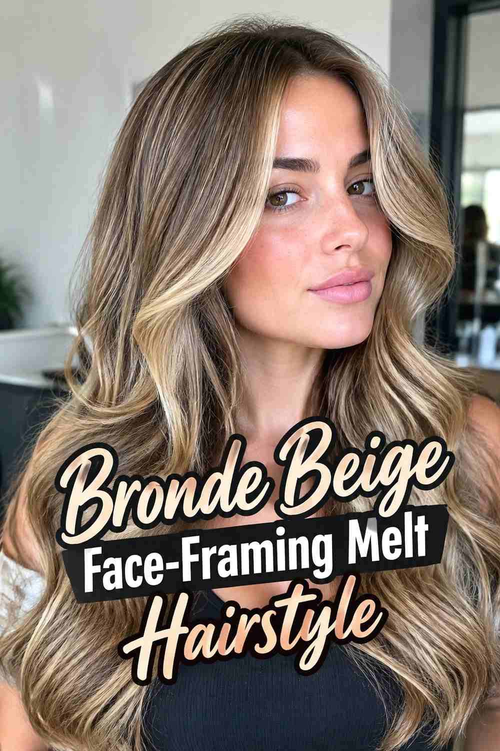 9. Bronde Beige Face Framing Melt Hairstyle