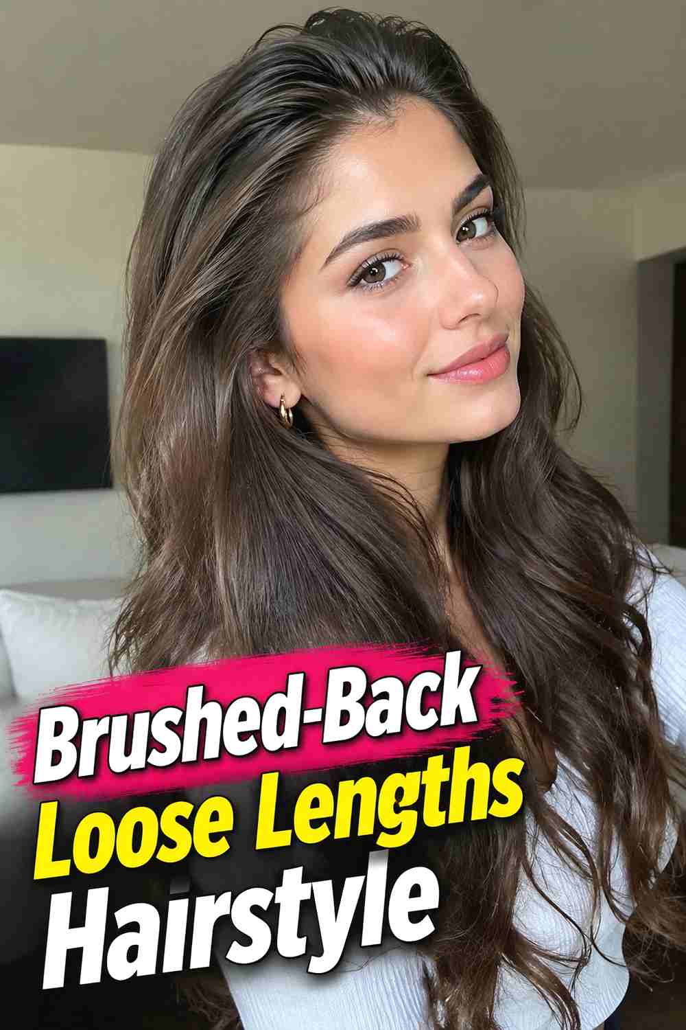 15. Brushed Back Loose Lengths Hairstyle