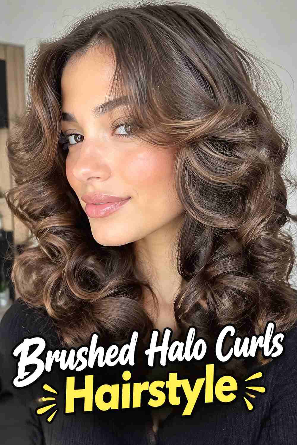 9. Brushed Halo Curls Hairstyle