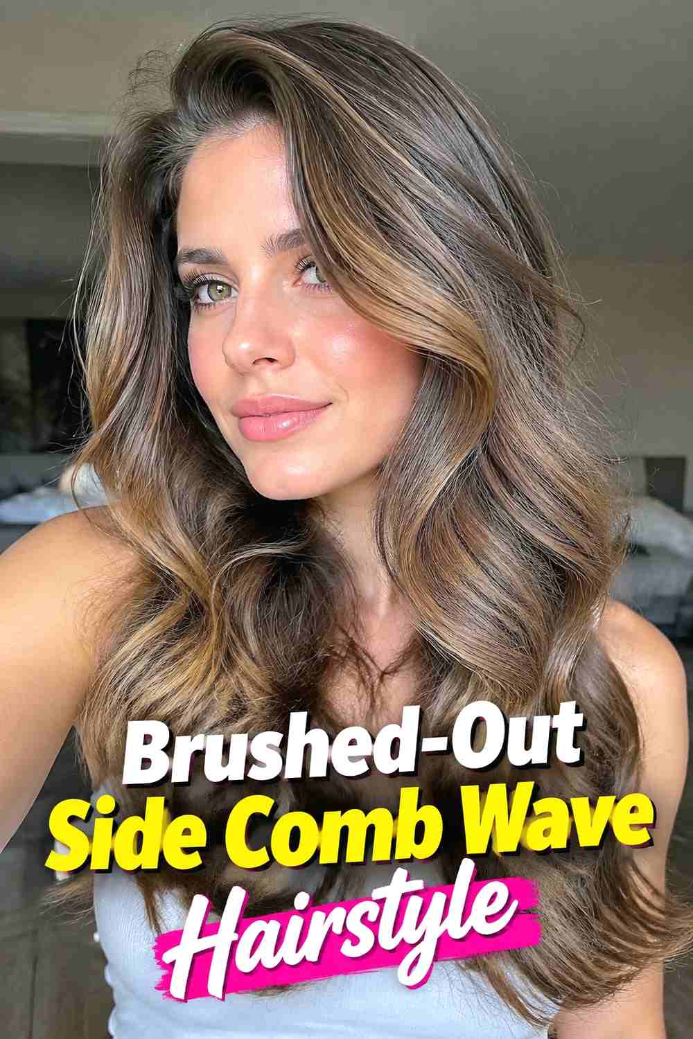 14. Brushed Out Side Comb Wave Hairstyle