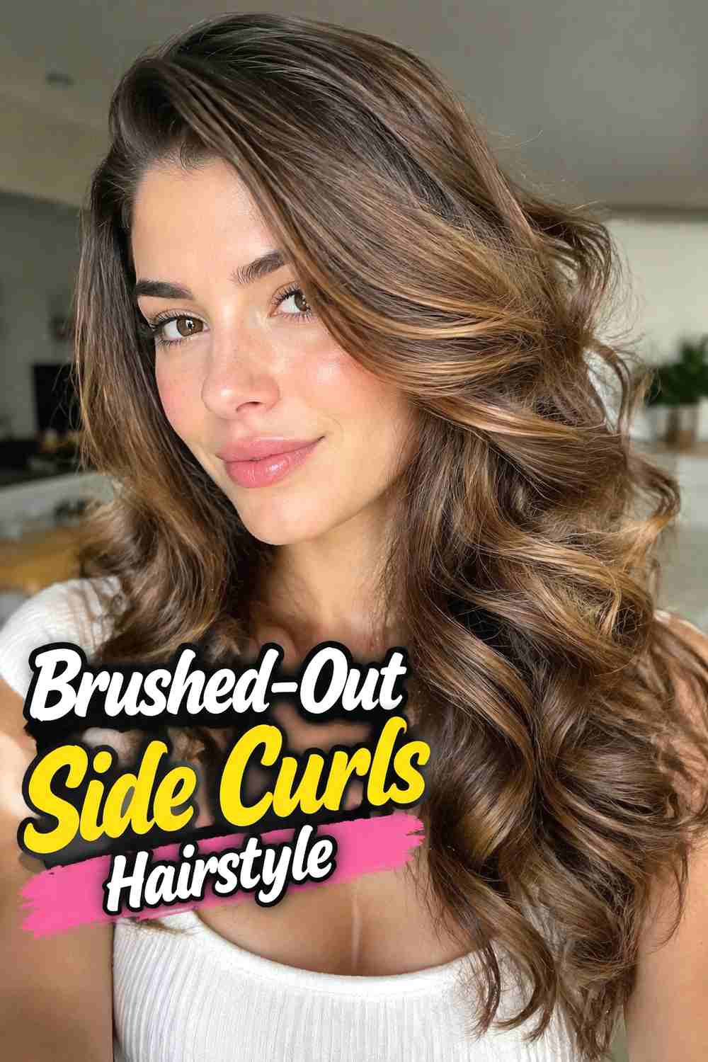 13. Brushed Out Side Curls Hairstyle
