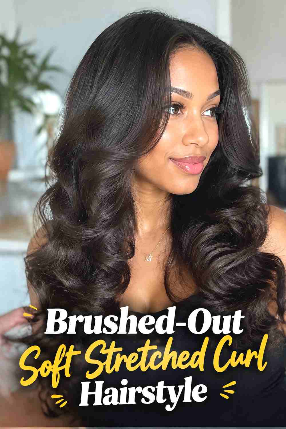 14. Brushed Out Soft Stretched Curl Hairstyle
