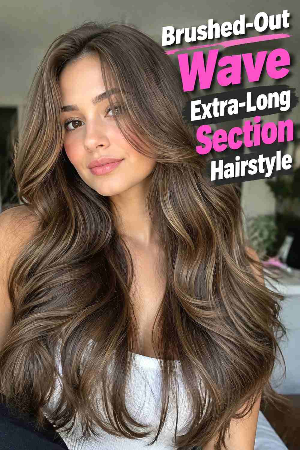 17. Brushed Out Wave Extra Long Section Hairstyle