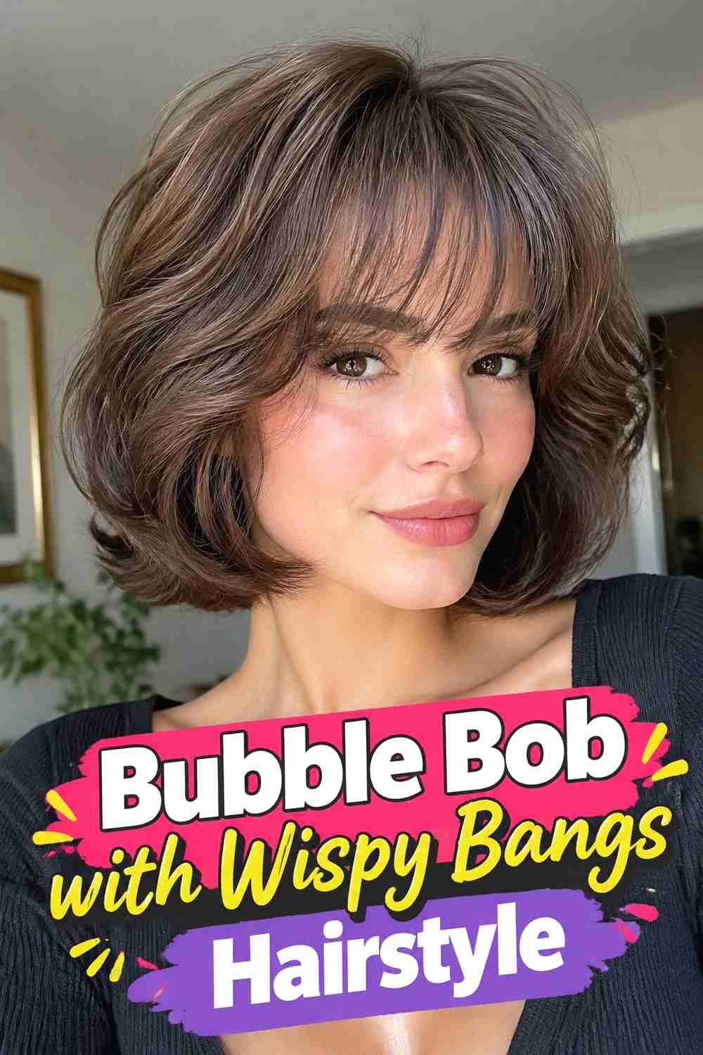 12. Bubble Bob With Wispy Bangs Hairstyle