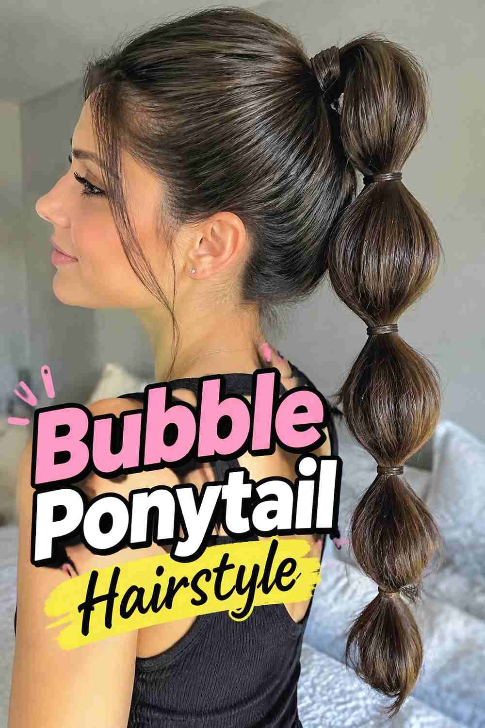 8. Bubble Ponytail Hairstyle