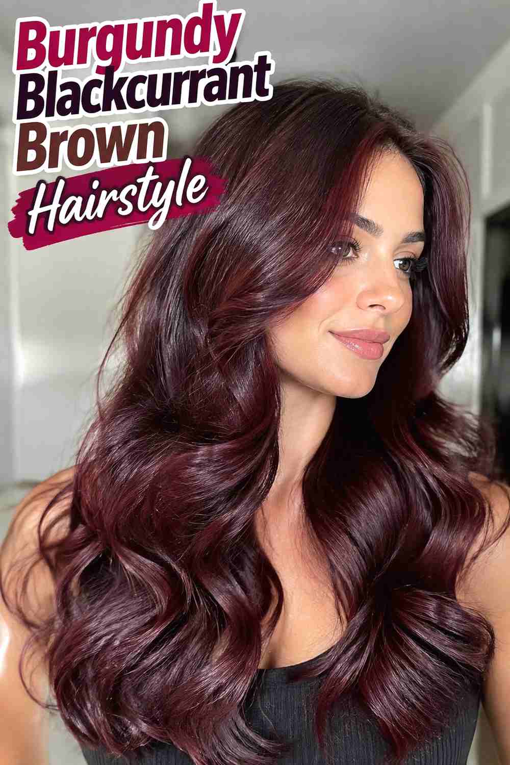15. Burgundy Blackcurrant Brown Hairstyle