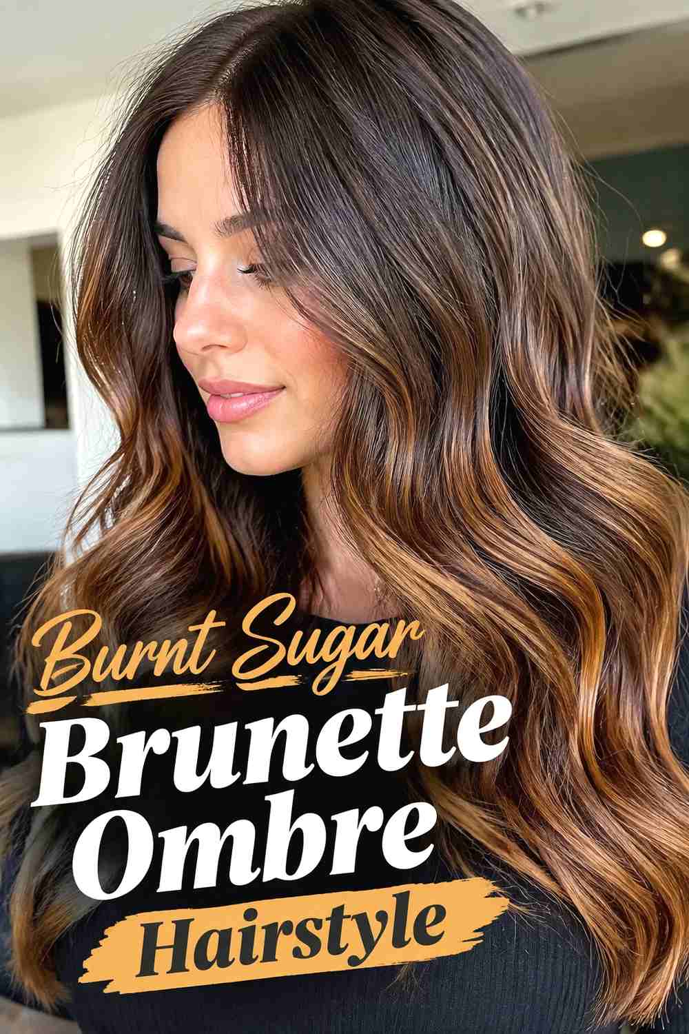 11. Burnt Sugar Brunette Ombre Hairstyle