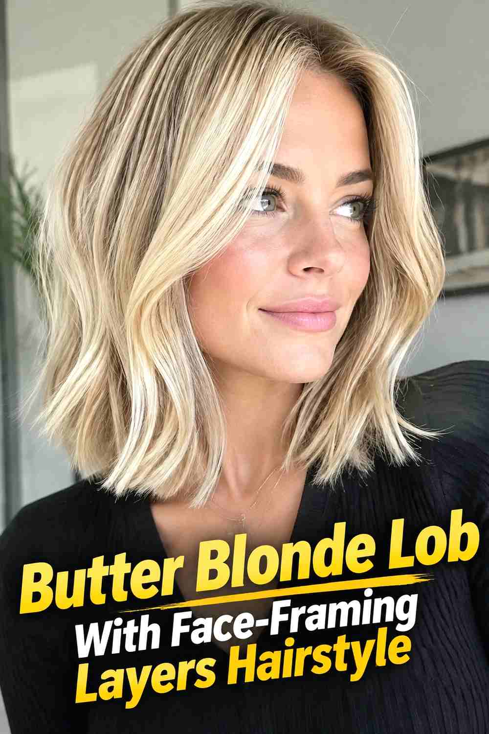 3. Butter Blonde Lob With Face Framing Layers Hairstyle