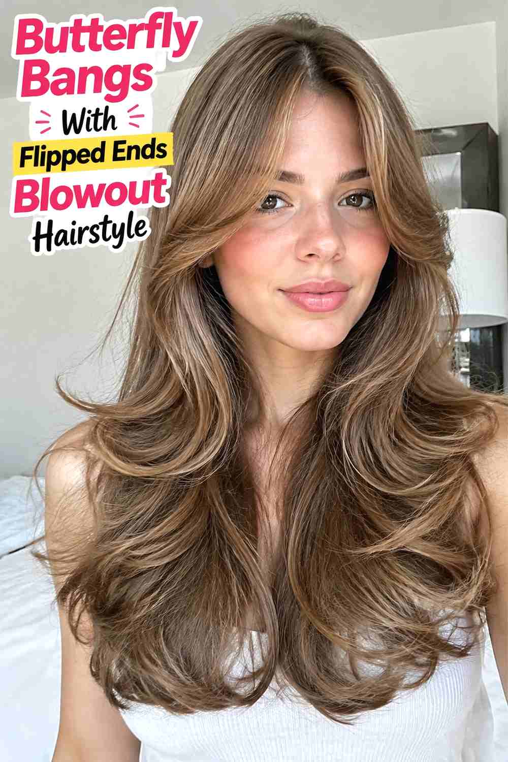 9. Butterfly Bangs With Flipped Ends Blowout Hairstyle