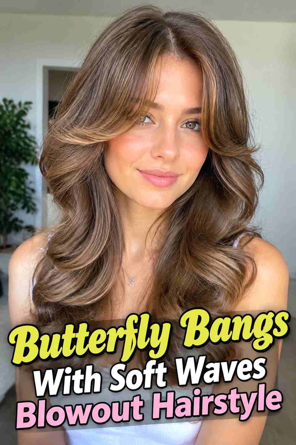11. Butterfly Bangs With Soft Waves Blowout Hairstyle