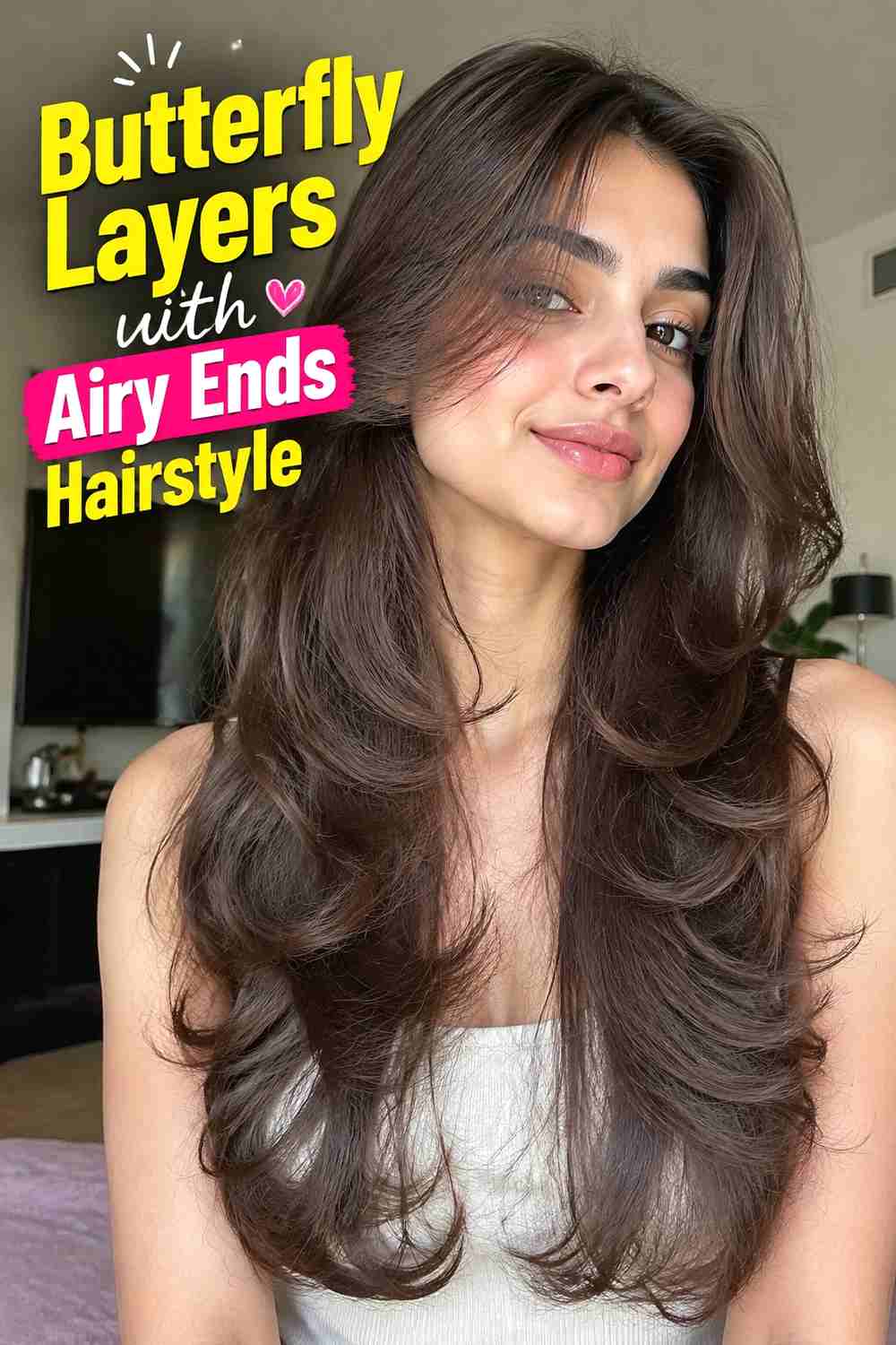 7. Butterfly Layers With Airy Ends Hairstyle