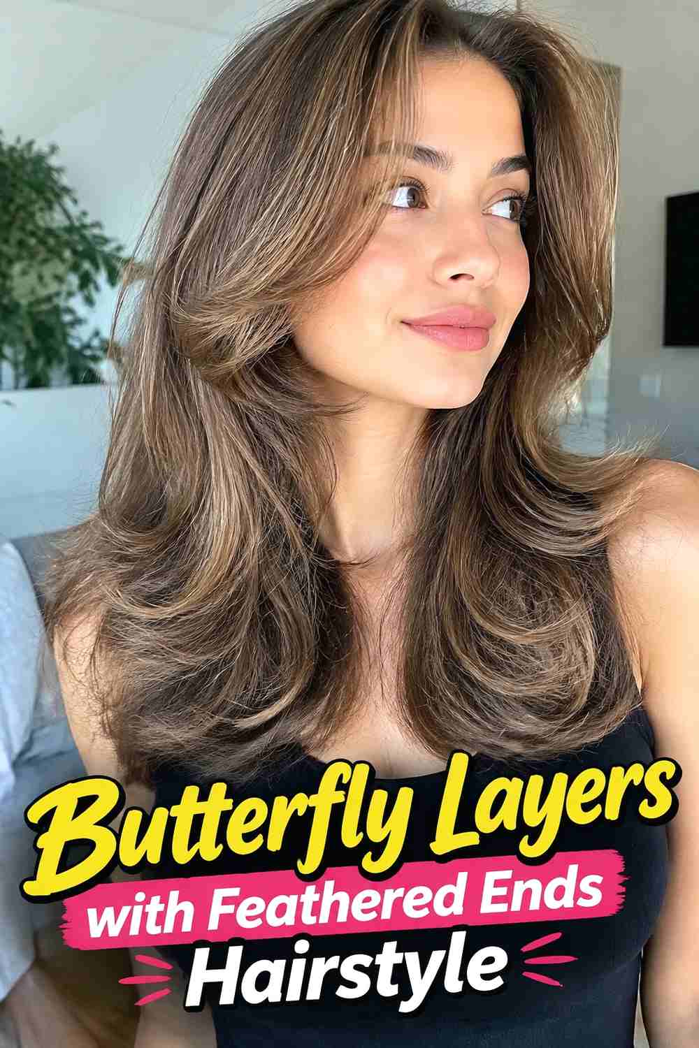 11. Butterfly Layers With Feathered Ends Hairstyle