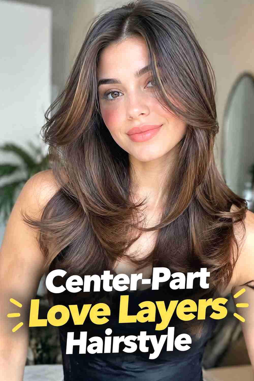 2. Center Part Love Layers Hairstyle