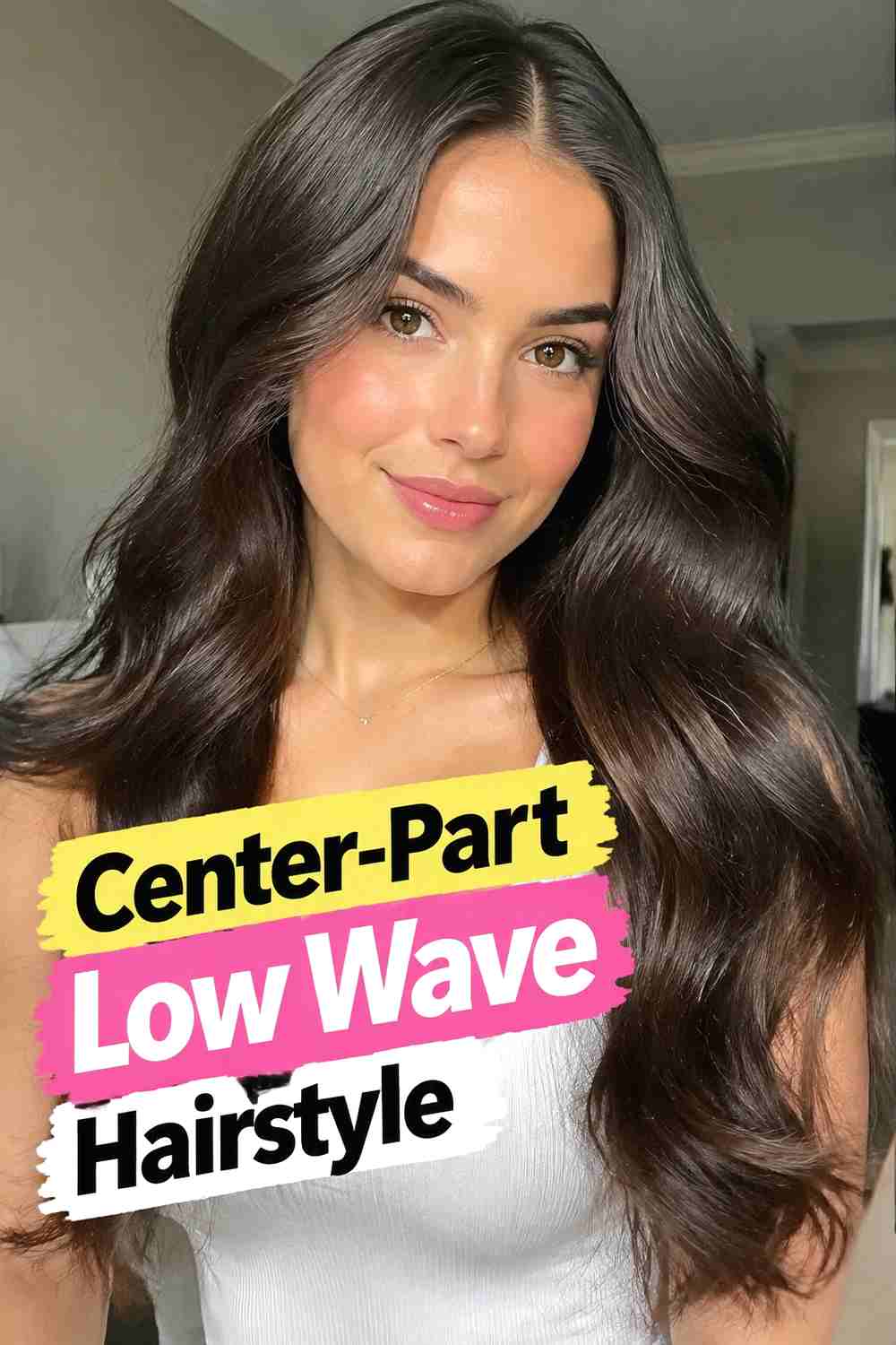 3. Center Part Low Wave Hairstyle
