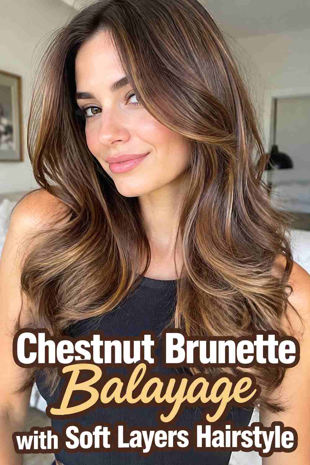 8. Chestnut Brunette Balayage With Soft Layers Hairstyle