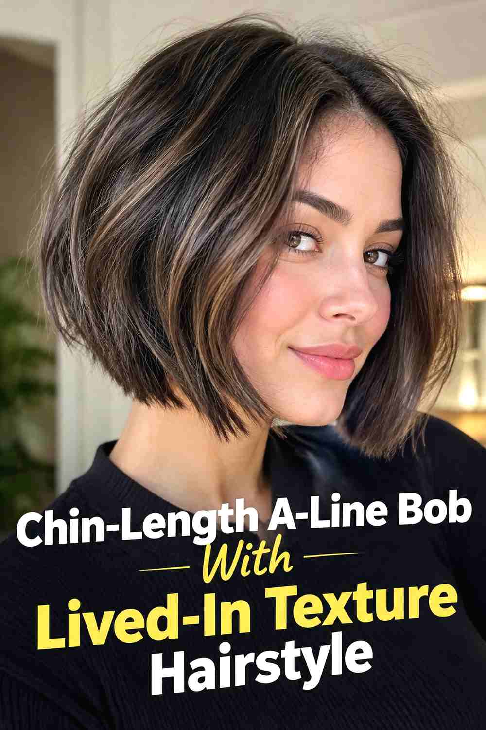 3. Chin Length A Line Bob With Lived In Texture Hairstyle